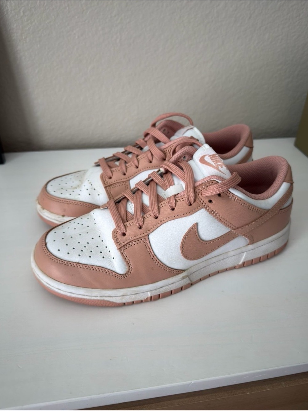 Nike Dunk Low-Top Sneakers in Rose Whisper